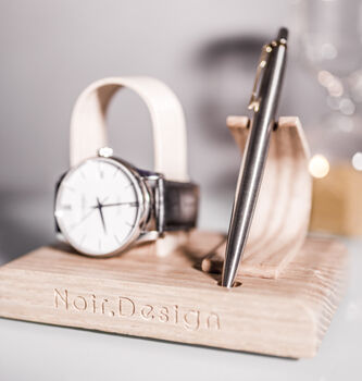 Luxury Ash Single Watch Stand With Pen Holder, 3 of 7