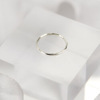 Handmade Solid Gold Hammered Stacking Ring, 4 of 7