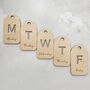 Wooden Five Days Of The Week Hanger Tags, thumbnail 3 of 6