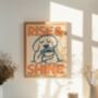 Rise And Shine Retro Print Kitchen Poster Bedroom Art Hand Drawn, thumbnail 4 of 11