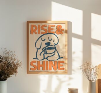 Rise And Shine Retro Print Kitchen Poster Bedroom Art Hand Drawn, 4 of 11