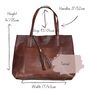 Soft Leather Tote Bag With Tassel, Brown, thumbnail 5 of 5