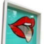 Rolling Stones Lips, Silver Leaf, thumbnail 2 of 4