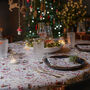 Luxury Christmas Tablecloth Robin And Berries Grey, thumbnail 2 of 5