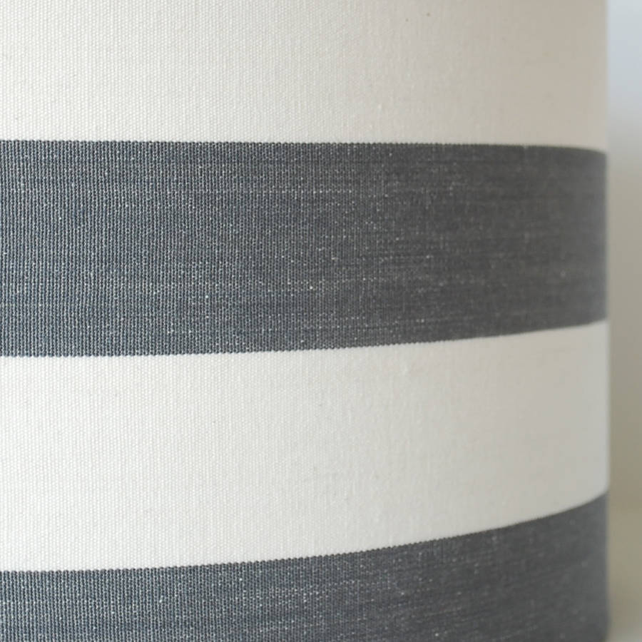 Grey Tripod Lamp Base With Choice Of Stripe Shade By Quirk Grey Tripod Lamp Base With Choice Of Stripe Shade