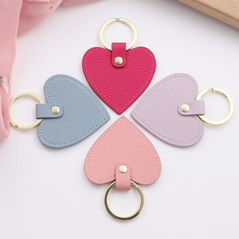 Personalised Heart Shape Leather Key Ring, 3 of 5