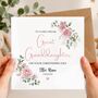 Granddaughter Christening Card, Pink Roses Baptism Card, Any Relationship, thumbnail 2 of 6