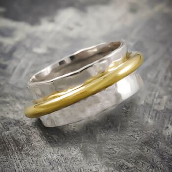 Gold Plated Sterling Silver Spinning Bangle, 3 of 5