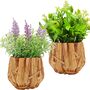 Pack Of Two Artificial Plants In Woven Basket, thumbnail 6 of 7