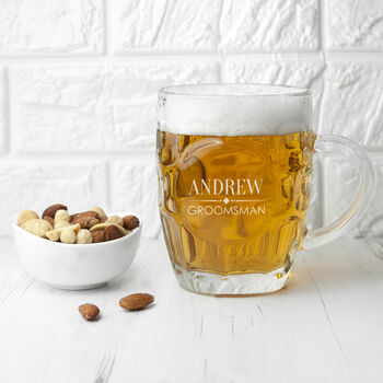 Personalised Wedding Dimpled Beer Glass, 6 of 6