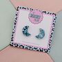 Moon Glitter Resin Stud Earrings Purple And Blue, thumbnail 6 of 8