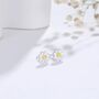 Enamel Daisy Flower Stud Earrings In Sterling Silver, thumbnail 6 of 11