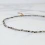 Dalmatian Jasper Skinny Gemstone Beaded Necklace, thumbnail 1 of 9