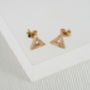 Geometric Triangle Solid Gold Studs, thumbnail 2 of 6