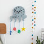 Children's Swimming Blue Octopus Wall Clock, thumbnail 1 of 4