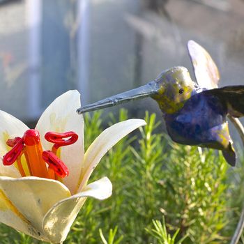 Hummingbird And Lily Garden Sculpture Art023, 2 of 5