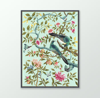 Vibrant Bird And Floral Chinoiserie Art Print, 6 of 6