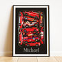 Personalised Red Toy Cars Childhood Wall Art Print, thumbnail 2 of 5