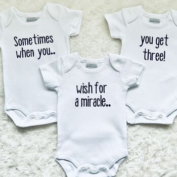 Triplet Baby Gifts | Triplet Baby Announcement Vests, 4 of 5