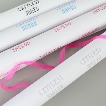Personalised New Born, Littlest Surname Wrapping Paper, 2 of 4