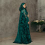 Boho Lace Bridal Cloak With Hood | Emerald Green Wedding Cape, thumbnail 7 of 12