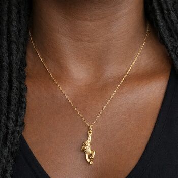 Personalised Gold Plated Sterling Silver Cheeky Monkey Pendant Necklace, 2 of 8