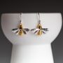 Solid Silver And Gold Plate Queen Bee Earrings, thumbnail 1 of 4