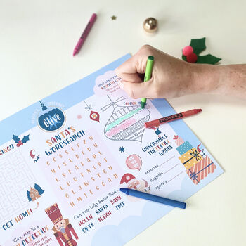 Personalised Christmas Activity Place Mat, 4 of 7