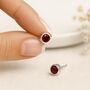 Sterling Silver Garnet Stud Earrings: January Birthstone Gift – 7mm, thumbnail 1 of 10