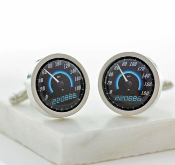 Personalised Date Sportscar Speedometer Cufflinks, 3 of 5