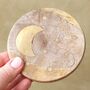 Set Of Four Wooden Crescent Moon Coasters, thumbnail 3 of 5