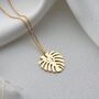 Urban Jungle Monstera Leaf Necklace, thumbnail 7 of 9