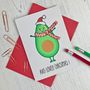 Funny Avocado Christmas Card, thumbnail 2 of 3