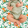 Personalised Botanical Orange Swaddle Blanket, thumbnail 1 of 7