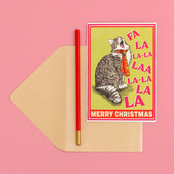 Singing Cat Merry Christmas Card, 2 of 5
