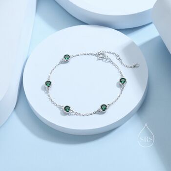 Emerald Green Cz Motif Bracelet, 4 of 11