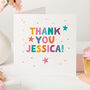 Personalised Colourful Thank You Card Bold Lettering, thumbnail 1 of 4