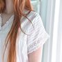 Ladies White Cotton Short Pyjama Set 'Anna', thumbnail 4 of 6