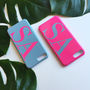 Grey And Neon Pink Monogram Phone Case, thumbnail 4 of 7