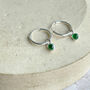 Sterling Silver And Birthstone Mini Hoop, thumbnail 6 of 12