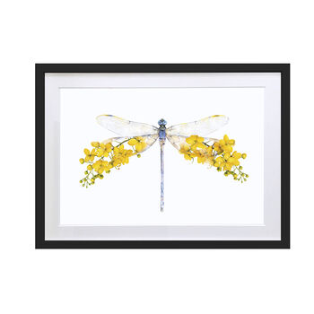 Dragonfly Wildlife Botanical Art Print, 3 of 4