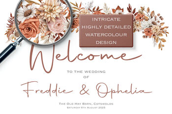 Wedding Welcome Sign In Autumnal Leaf, 3 of 6