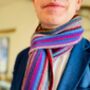 Mens Multicoloured Striped Scarf, thumbnail 1 of 4