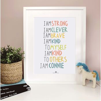 Personalised 'I Am Kind' Children's Affirmation Print, 2 of 2