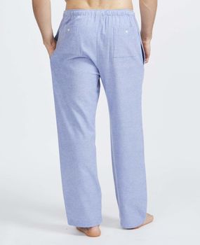 Men's Staffordshire Blue Flannel Pyjama Trousers, 2 of 5