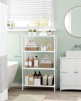 Four Tier Bamboo Storage Shelving Unit, 4 of 8