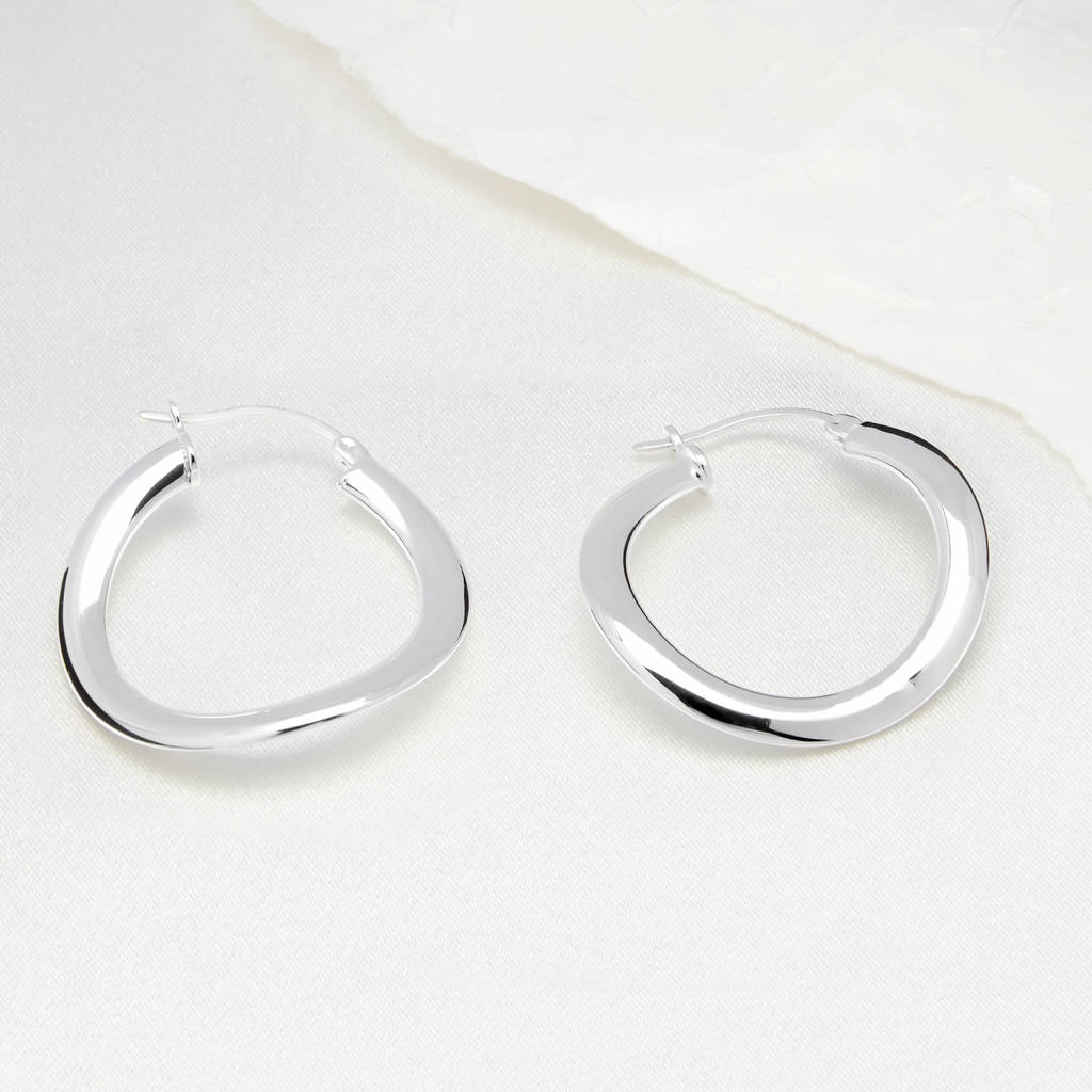 sterling silver twisted hoop earrings by the london earring company ...