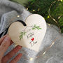 Couples Personalised Christmas Wooden Heart Decoration, thumbnail 2 of 3
