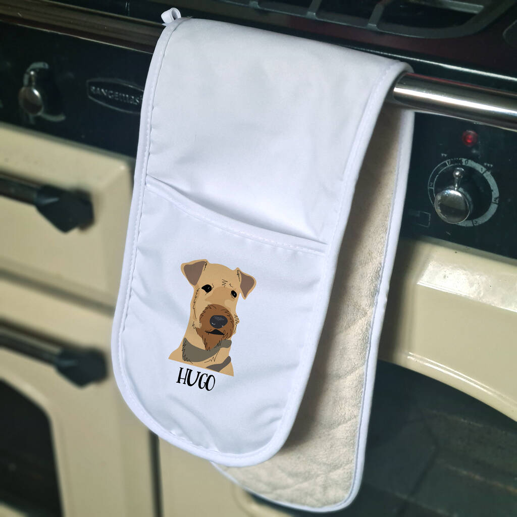 Personalised Dog Oven Glove Pair Gift For Dog Lovers, 1 of 11