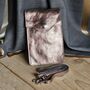 Metallic Leather Cross Body Phone Bag In Bronze, thumbnail 2 of 3